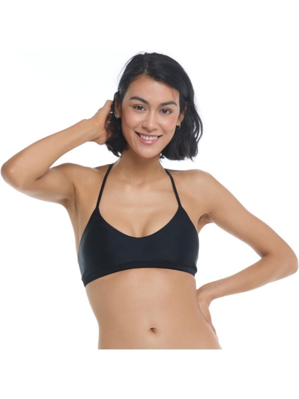 Solid Triangle Bikini Top Swimsuit with Adjustable Tie Back - Perfect for